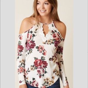 Buckle Daytrip Cold shoulder floral long sleeve top